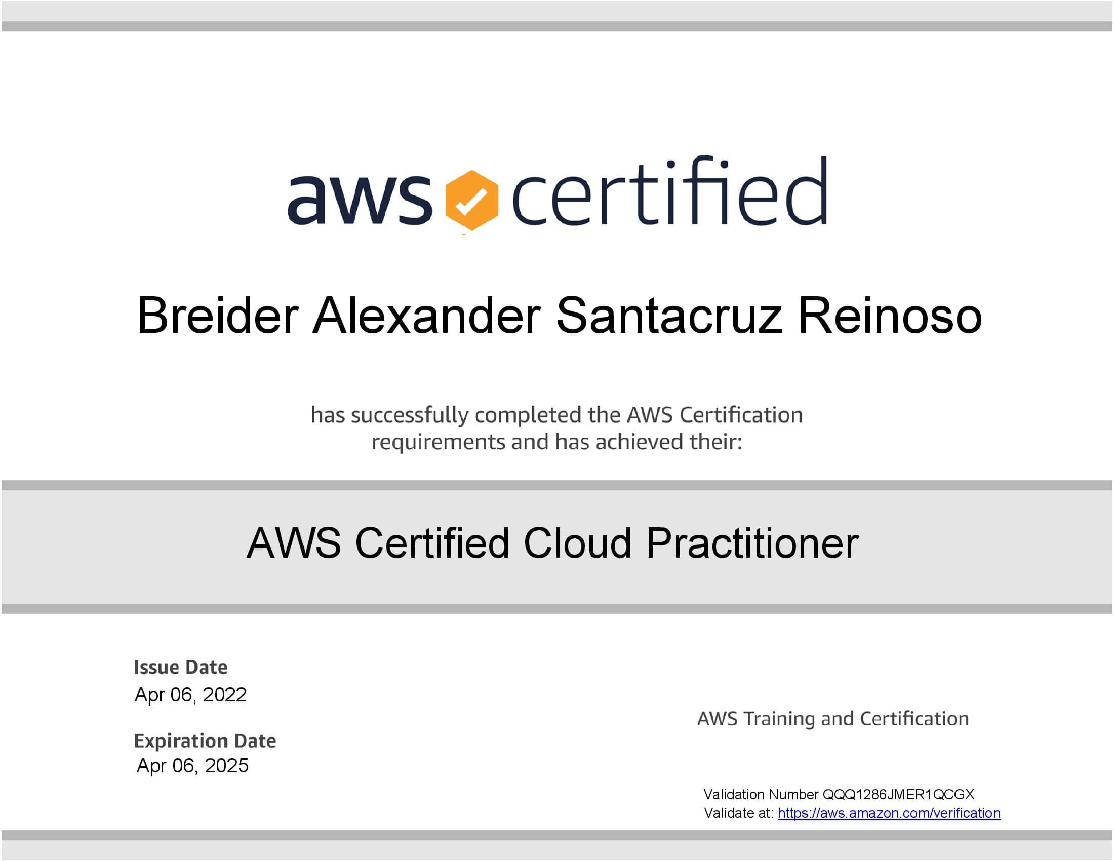 AWS Cloud Practitioner certification