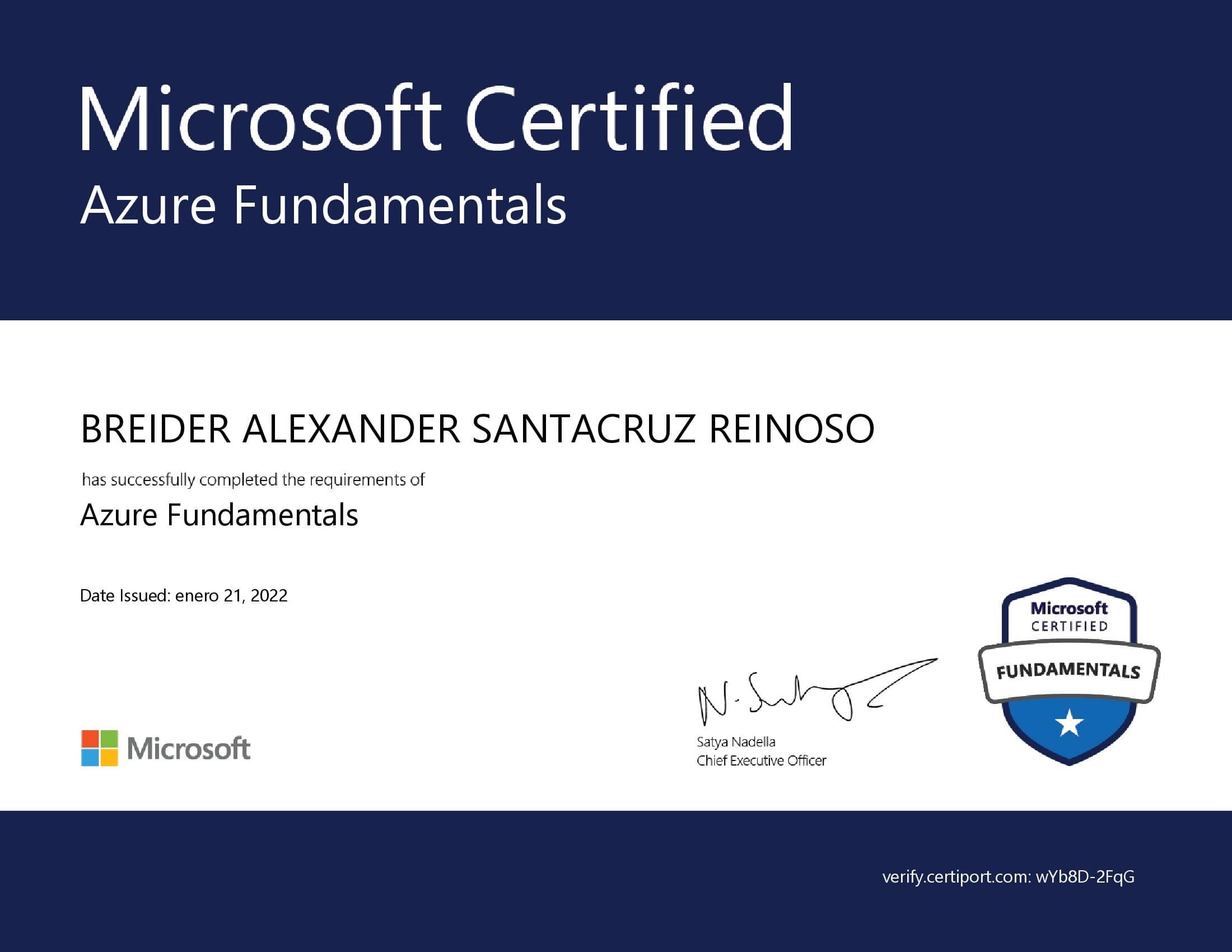Azure Fundamentals Certification